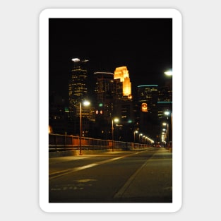 Minneapolis at night Sticker